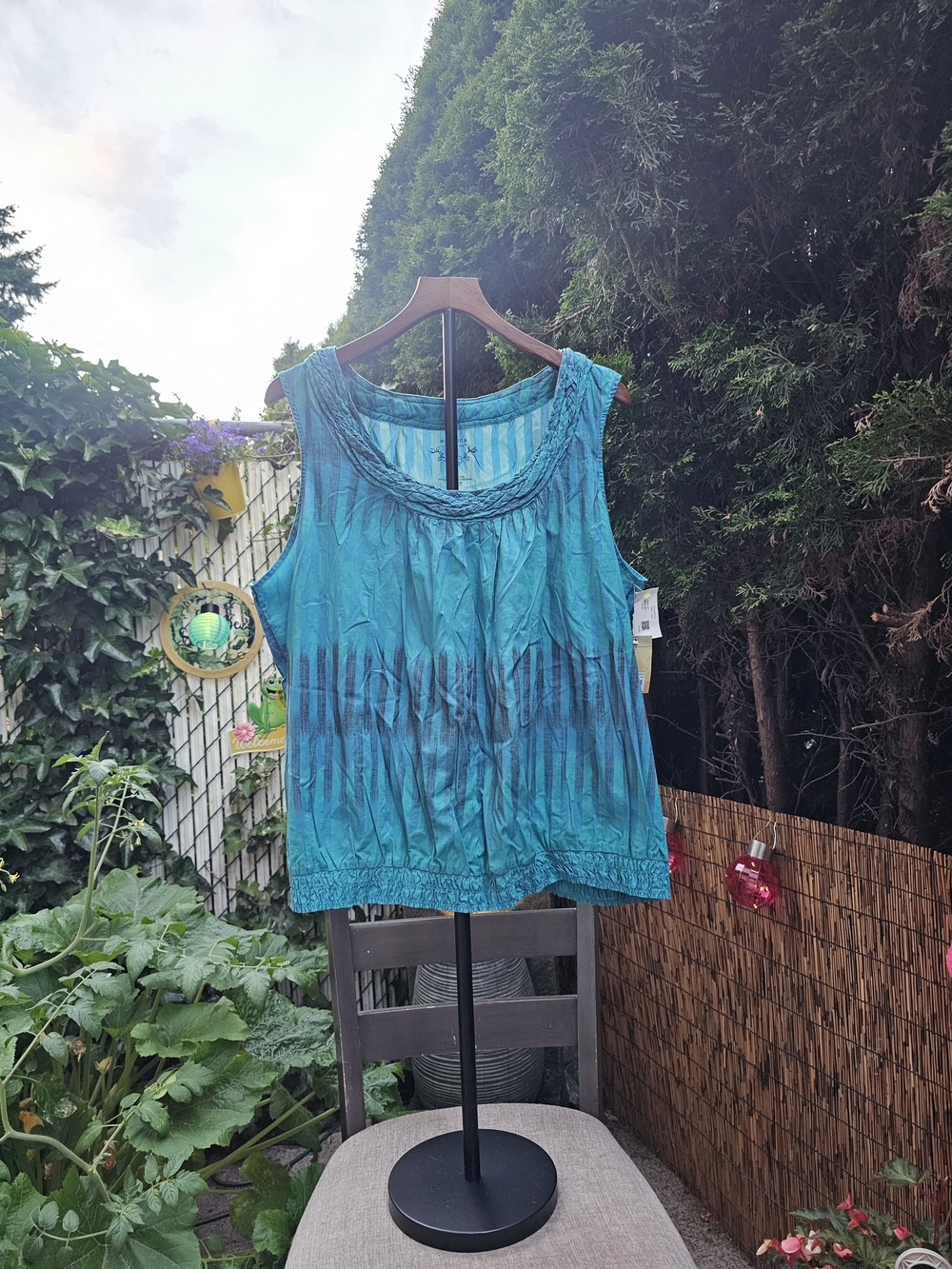 Sonoma Teal Tie-Dye Sleeveless Blouse